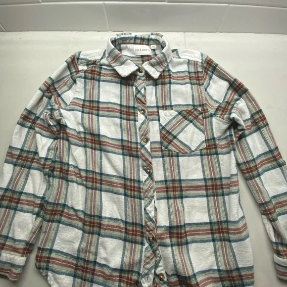 Plaid Button Down Shirt for Women - Picture 3 of 5